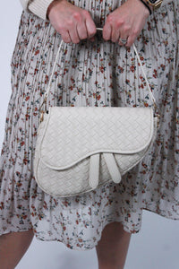 Scout Woven Saddle Crossbody: Oatmilk