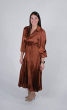 Load image into Gallery viewer, Mandy | Satin Pleated Midi Dress
