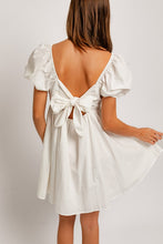Load image into Gallery viewer, Maya Tie Back Bow Dress | White
