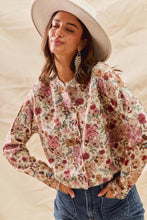 Load image into Gallery viewer, Meg | Floral Print Button Front Sweater Cardigan Top
