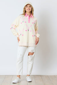 Sequin Golf Club Long Sleeve | Pink