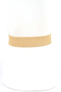 Wooden Square Belt Faux Straw