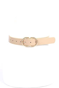 Double Ring Buckle Belt | Nude