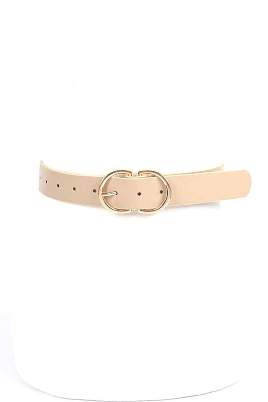 Double Ring Buckle Belt | Nude