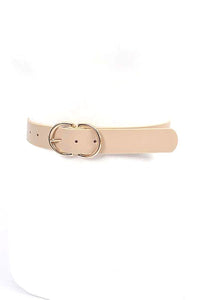 Double Ring Buckle Belt | Nude