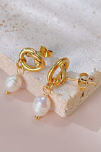 Load image into Gallery viewer, Pearl Bow Knot Earrings | GOLD
