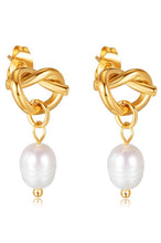 Load image into Gallery viewer, Pearl Bow Knot Earrings | GOLD

