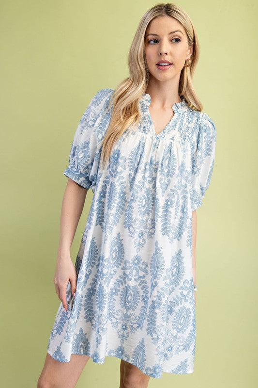 Cecelia | Blue Puff Sleeve Yoke