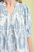 Load image into Gallery viewer, Cecelia | Blue Puff Sleeve Yoke
