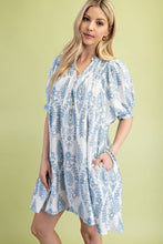 Load image into Gallery viewer, Cecelia | Blue Puff Sleeve Yoke
