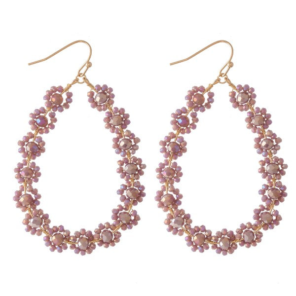 Flower Beaded Earrings | Lavendar