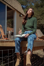 Load image into Gallery viewer, Lucia | Floral Jacquard Textured Mock Neck Sweater Top
