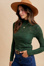 Load image into Gallery viewer, Lucia | Floral Jacquard Textured Mock Neck Sweater Top
