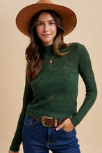 Load image into Gallery viewer, Lucia | Floral Jacquard Textured Mock Neck Sweater Top
