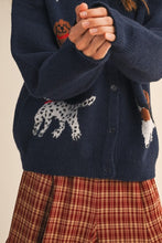 Load image into Gallery viewer, Dog Knit Sweater Cardigan | Navy
