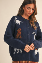 Load image into Gallery viewer, Dog Knit Sweater Cardigan | Navy
