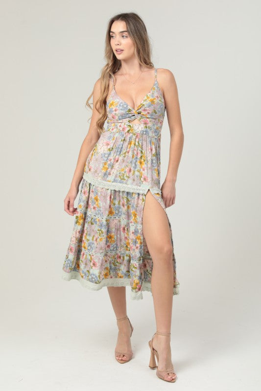 Carolyn Lace Midi | Sage Floral