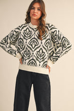 Load image into Gallery viewer, Olive Floral Pattern Knit Sweater
