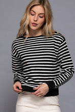 Load image into Gallery viewer, Kennedy | Buttoned Shoulder Stripe Sweater
