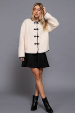 Load image into Gallery viewer, Eden | Ivory Toggle Button Jacket Crew Neck
