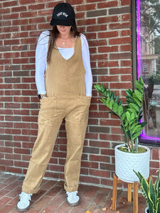 Katie Denim Overalls | Camel