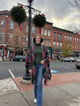 Load image into Gallery viewer, Sadie Plaid Poncho Vest | Red
