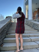 Load image into Gallery viewer, Audrey Dress | Sleeveless Plaid Tweed V Neck Mini Dress
