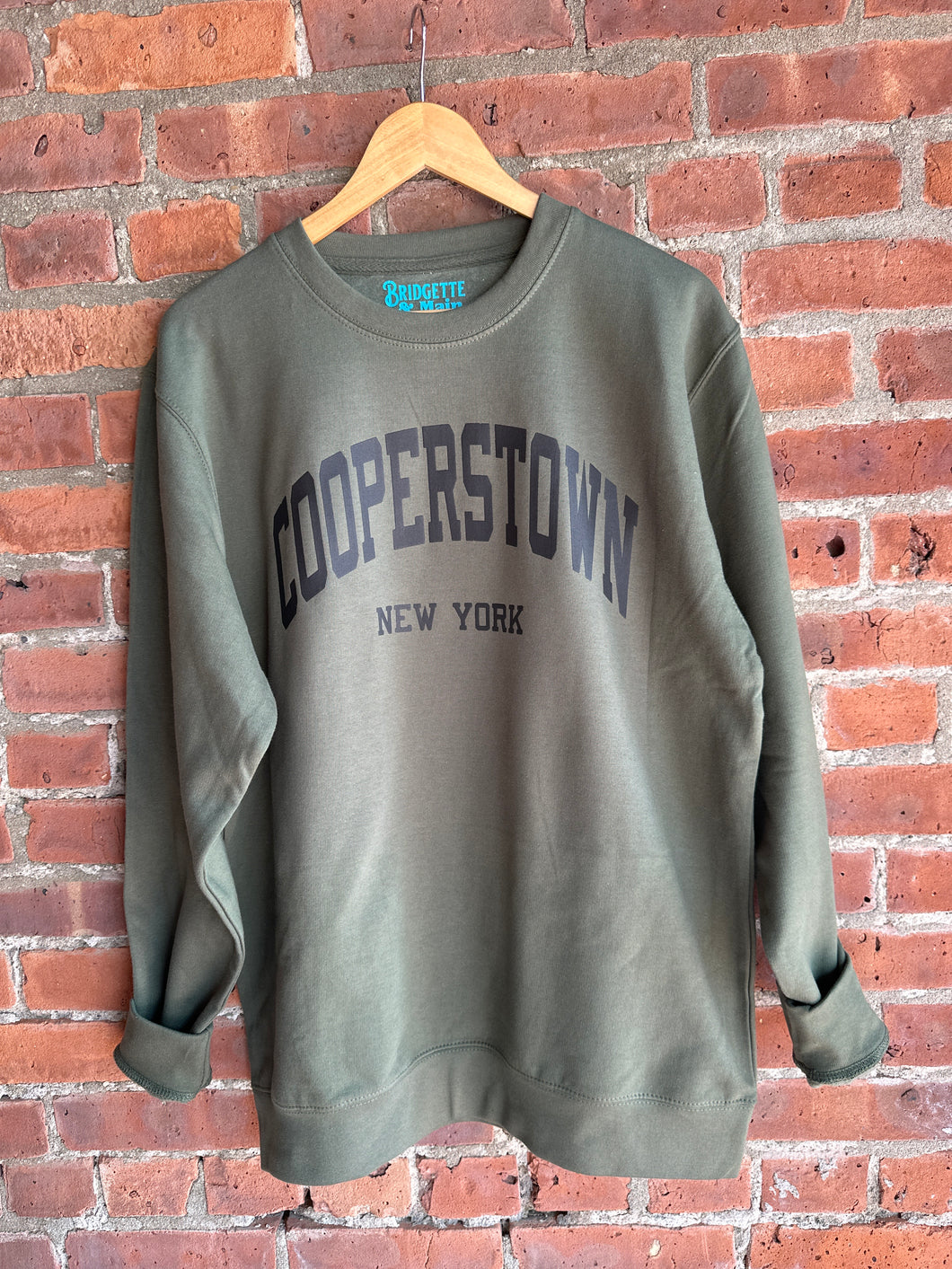 Cooperstown NY Varsity | Green Crewneck Graphic Sweatshirt