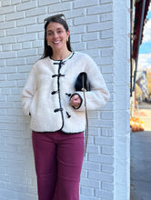 Load image into Gallery viewer, Eden | Ivory Toggle Button Jacket Crew Neck
