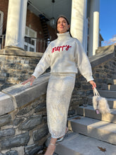 Load image into Gallery viewer, Merry Turtleneck Holiday Sweater | Winter White
