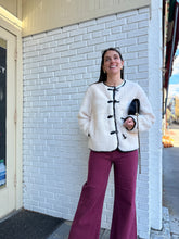 Load image into Gallery viewer, Eden | Ivory Toggle Button Jacket Crew Neck
