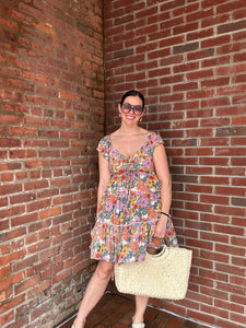 Olivia Flutter Sleeve Floral Mini Dress