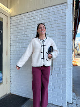 Load image into Gallery viewer, Eden | Ivory Toggle Button Jacket Crew Neck
