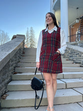 Load image into Gallery viewer, Audrey Dress | Sleeveless Plaid Tweed V Neck Mini Dress
