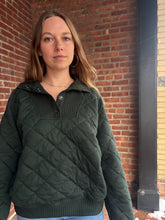 Load image into Gallery viewer, Caroline | Green Quilted Snap Pullover

