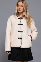 Load image into Gallery viewer, Eden | Ivory Toggle Button Jacket Crew Neck
