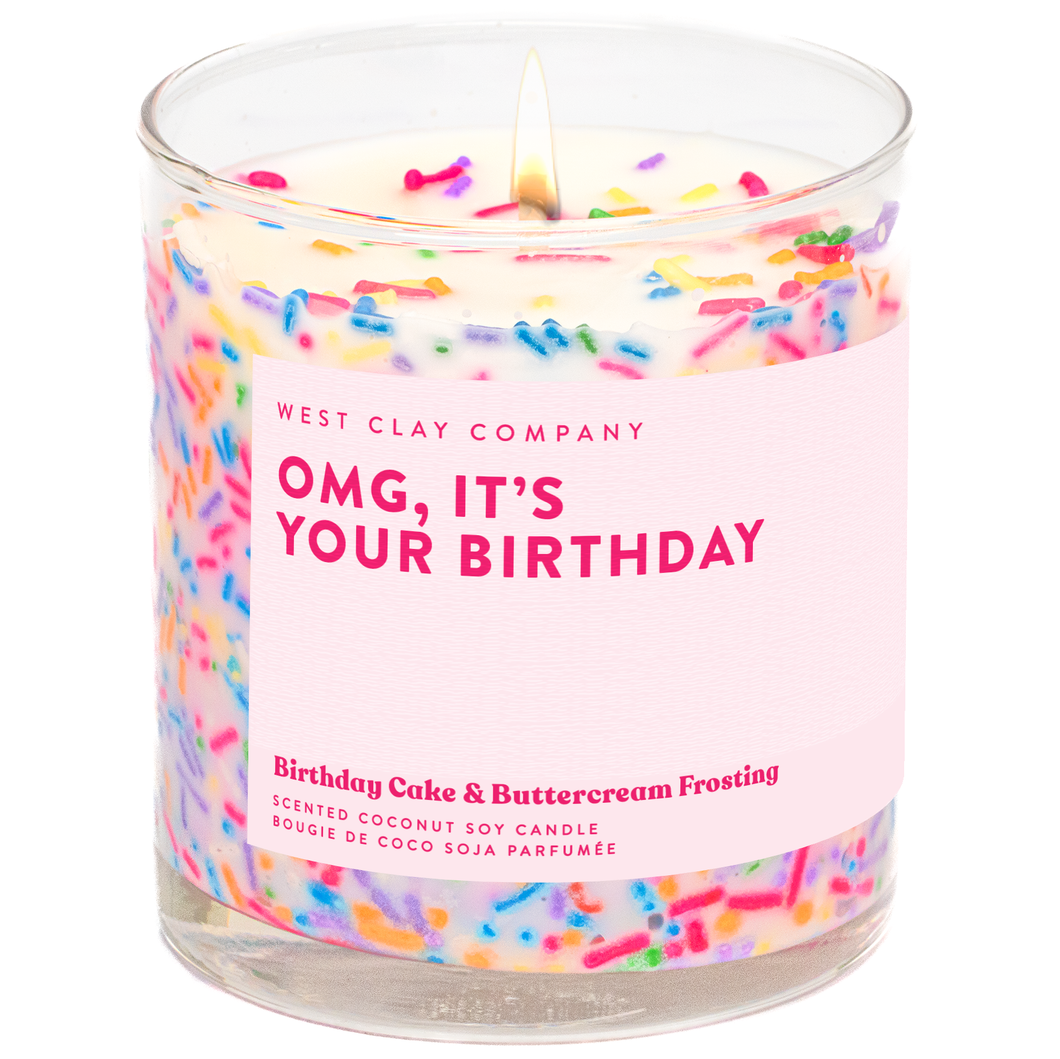 BIRTHDAY SPRINKLE CANDLE Vanilla Buttercream Sprinkles Cake: Gift Box