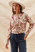 Load image into Gallery viewer, Meg | Floral Print Button Front Sweater Cardigan Top
