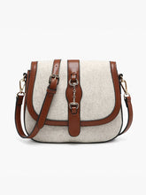 Load image into Gallery viewer, Vanna Woven Contrast Crossbody: Brown
