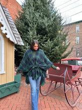 Load image into Gallery viewer, Sadie Plaid Poncho Vest | Green
