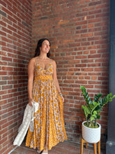 Load image into Gallery viewer, Amber | Mustard Floral Twist Keyhole  Maxi
