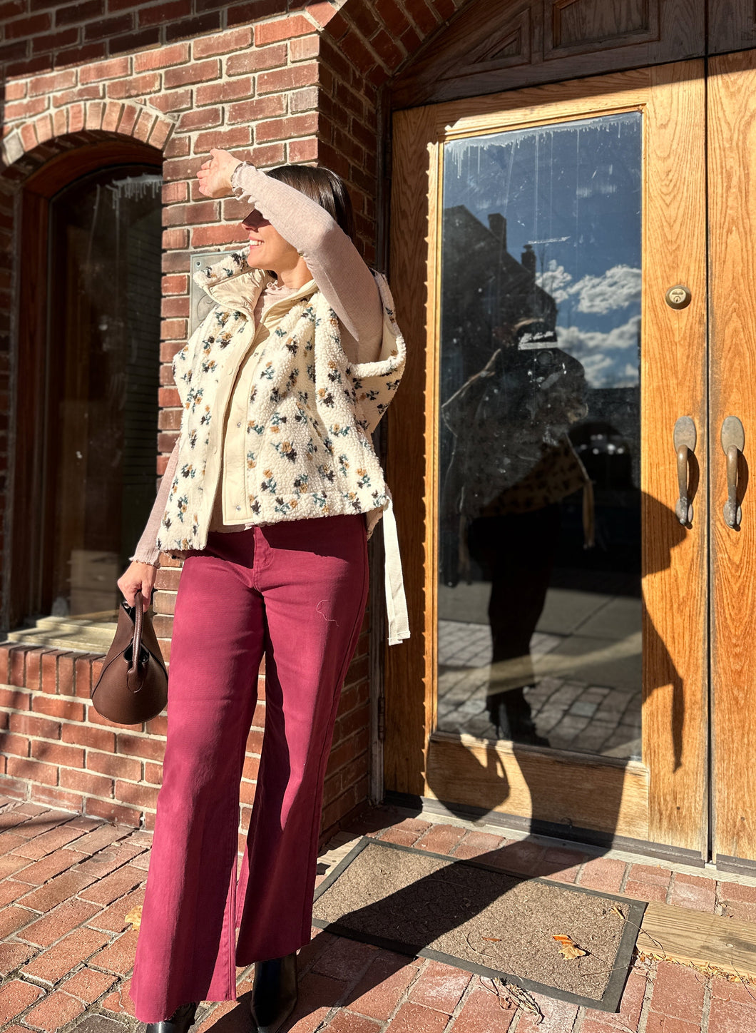 Steff | Floral Sherpa Vest