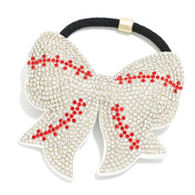 Load image into Gallery viewer, Puffy Rhinestone Sports Ball Hair Tie
