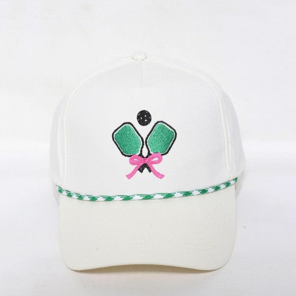 Green |Pickleball Paddles Baseball Cap With Rope Detail