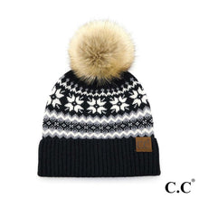 Load image into Gallery viewer, Fair Isle Pompom Trim Beanie
