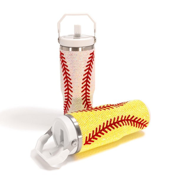Rhinestone Baseball Tumbler