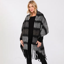 Load image into Gallery viewer, Fuzzy Striped Scarf | Black
