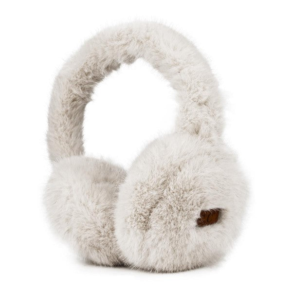 Glitter Faux Fur Earmuffs | White