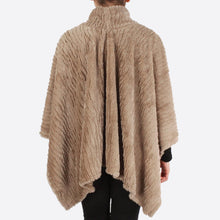 Load image into Gallery viewer, Mock Turtleneck Faux Fur Poncho
