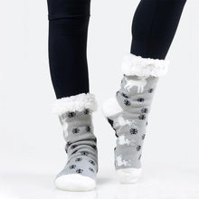 Load image into Gallery viewer, Christmas Print Sherpa Socks
